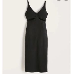 Abercrombie & Fitch Slim Cutout Midi Dress Black